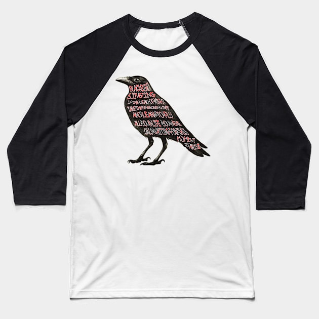 black bird Baseball T-Shirt by ryanmpete